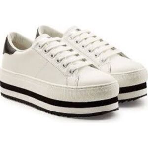 Marc Jacobs White Leather Grand Platform Sneakers